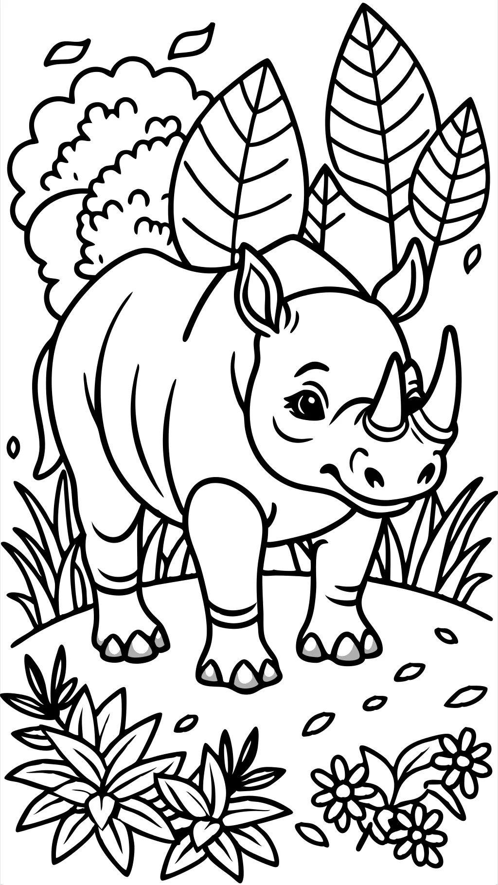 coloring pages of rhinos